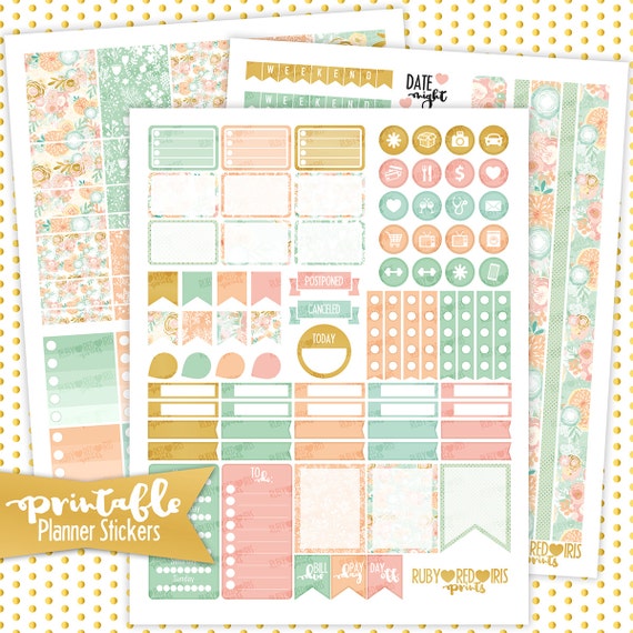pastel floral printable planner stickers pdf jpg