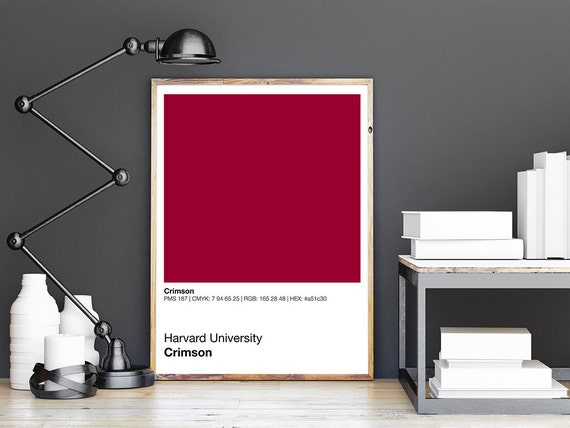 Harvard Crimson Pantone Poster Harvard University by Sproutjam