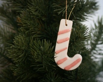 Christmas decorations, Christmas candy cane ceramic wall hanging