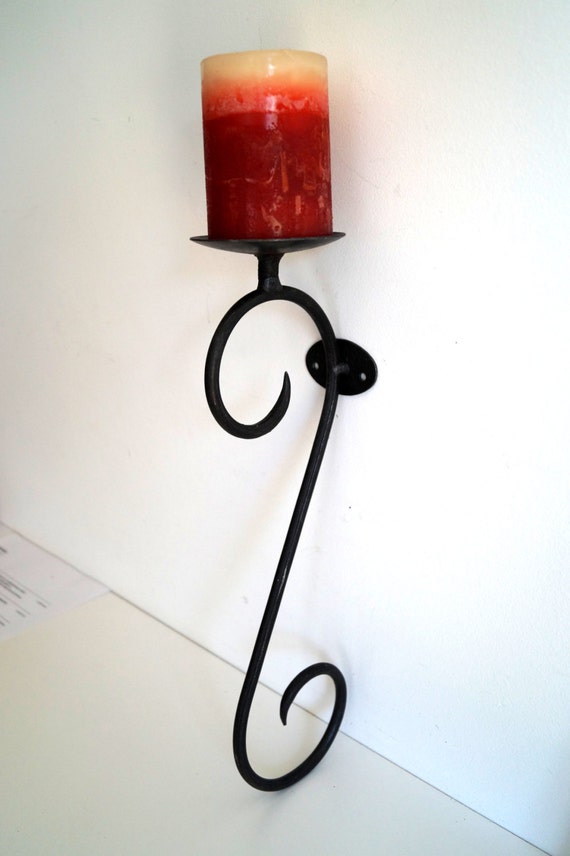 Vintage candle holder Black Iron Metal Wall Hanging