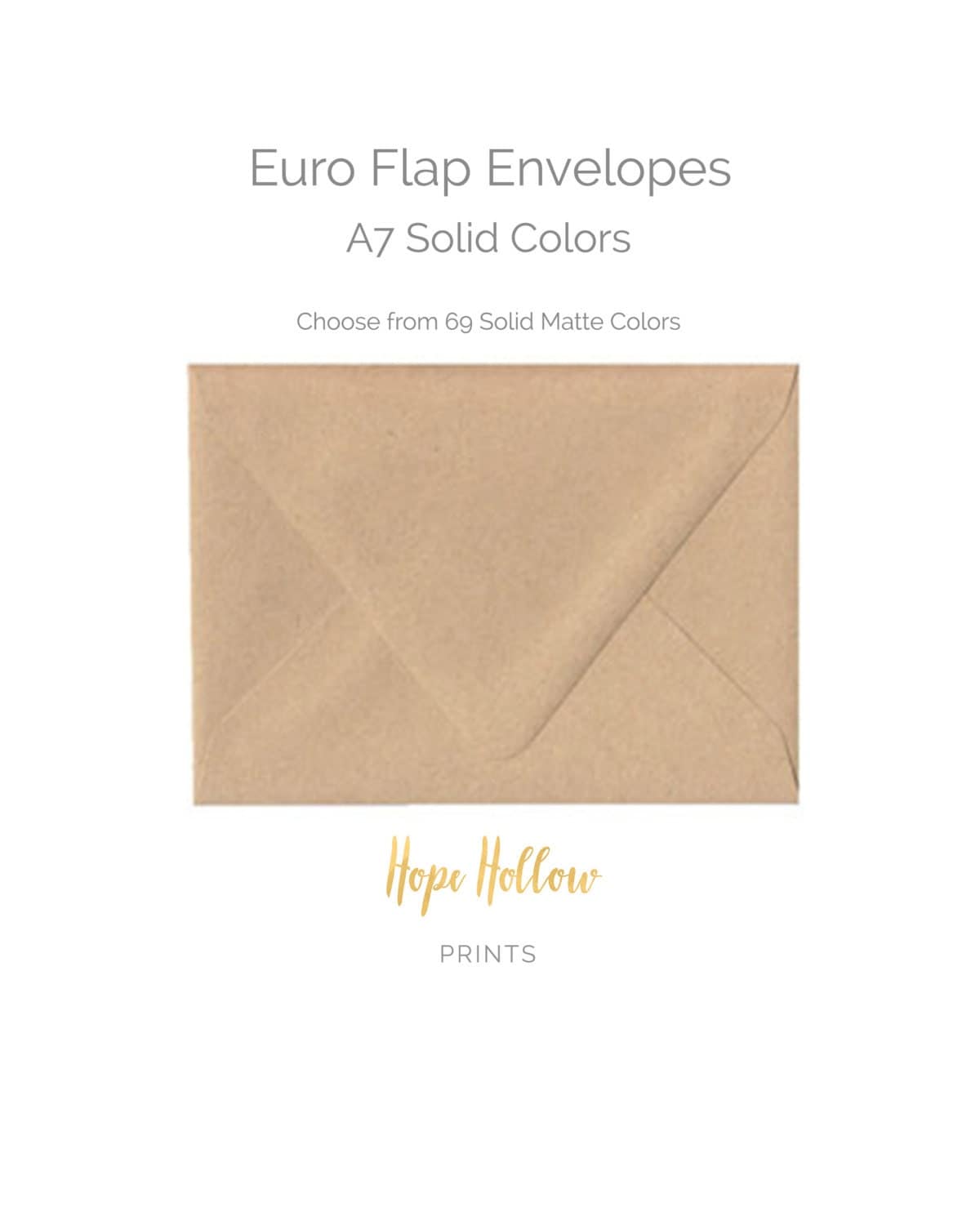 25 A7 Euroflap Envelopes Matte Solid Colors Holds 5x7