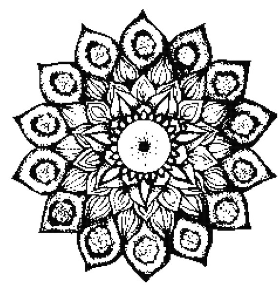 Download Adult Coloring Mandala Cross Stitch Printable Needlework