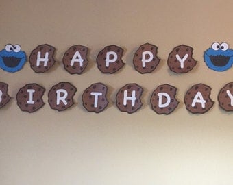 Sale! Cookie Monster Birthday Banner