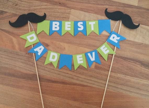 Fathers Day Cake Bunting Fathers Day Decoration Blue and