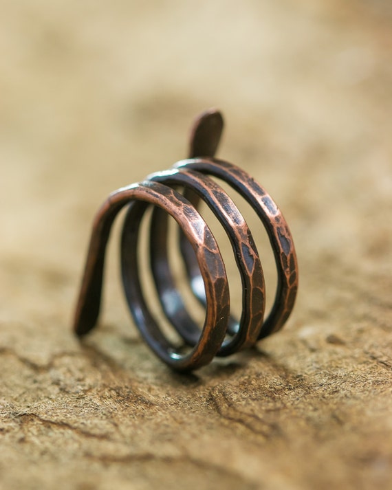 Adjustable Copper Ring rustic copper ring copper hammered
