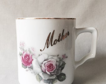 Mother Coffee Mug // Porcelain Mother Mug // Porcelain Coffee Mug // Floral Coffee Mug // Gifts For Mom // Floral Home Decor (D4)