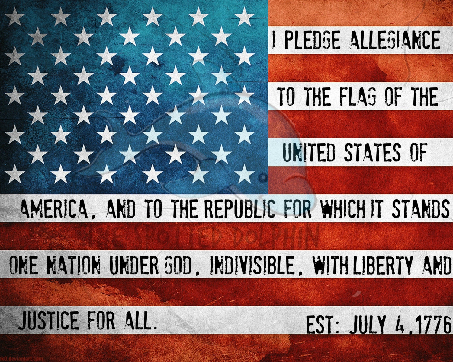 Flag Pledge Printable Pledge of Allegiance Patriotic Wall