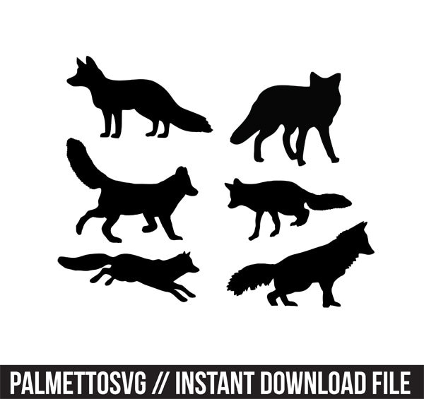 Download fox silhouette svg dxf file instant download silhouette cameo