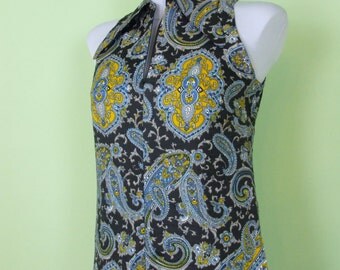 Vintage Maxi Dress 1970s Paisley print