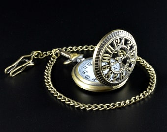 Personalized Pocket Watch Engraved Pocket Watch Antique Watch Groomsmen Gift Large Vintage Style Pocket Watch Father's day Gift