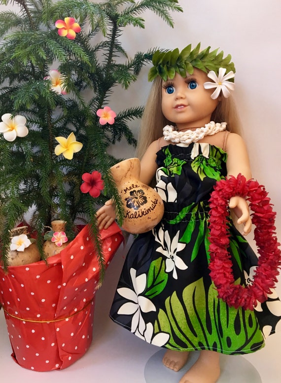 Doll Hula Outfit - Black Tiare