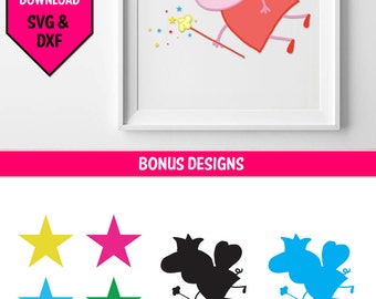 Peppa Pig SVG/ Peppa Pig fairy svg/ svg file for cricut/ paper cut/ Peppa Pig vinyl decal svg file/ svg bundle/ svg files/ silhouette cameo