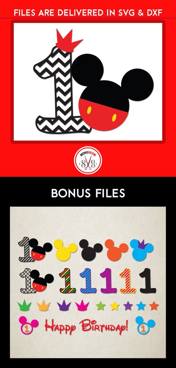 Download One Mickey SVG DXF/ Mickey svg cut files/ One svg/ by ...