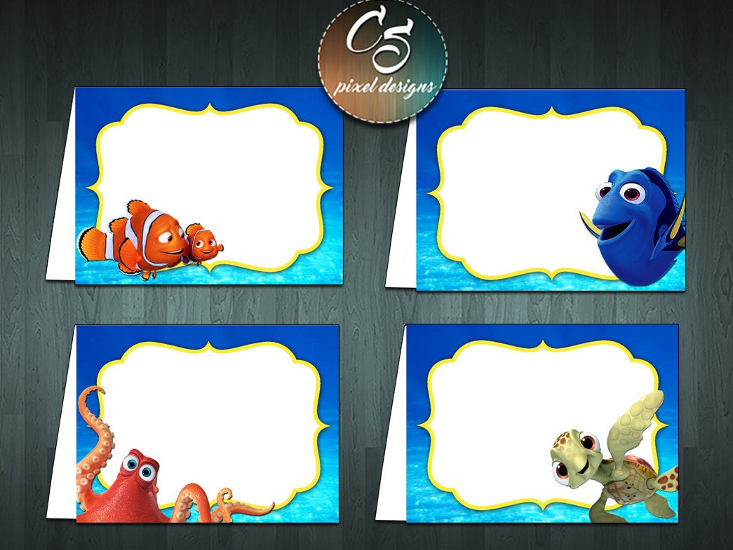 finding dory food tent cards 4 blank digital item no