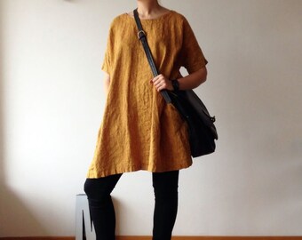 Loose Linen Tunic Dress, Blue linen tunic, tunic for women, plus size tunic, tunic tops, linen tunics for women, tunic shirt, Black Tunic
