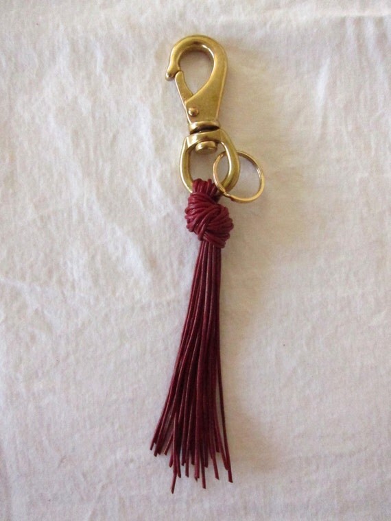 Leather & Brass Keychain by janesgeneralstore on Etsy