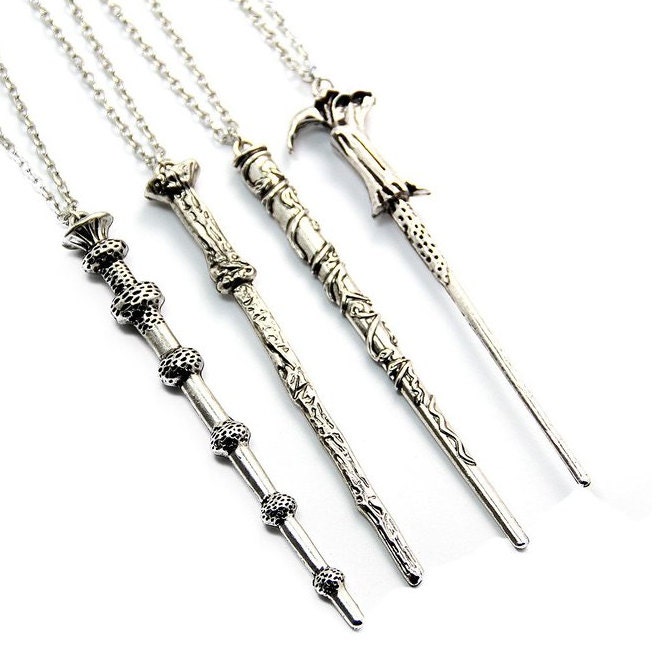 Harry Potter Wand Necklace Pendant 4 Piece Magic Wand By Cyangoods