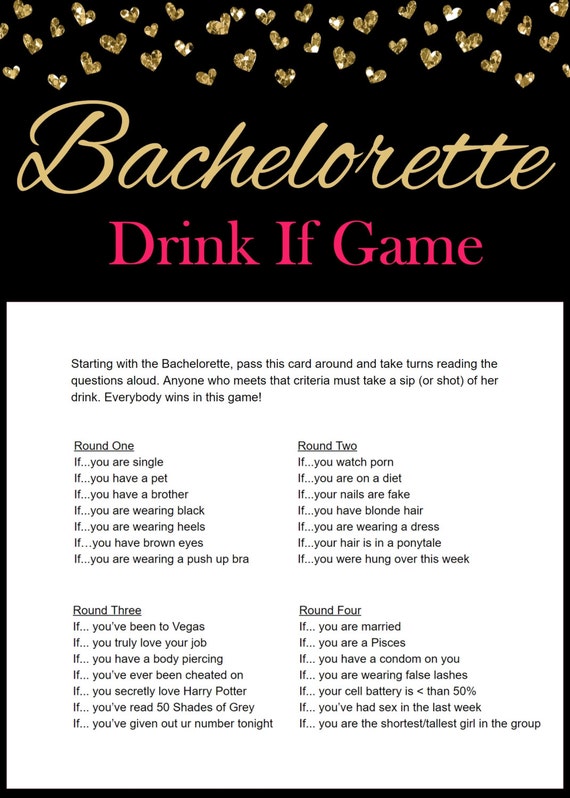 Drink If Bachelorette Game Printable By Sparklingeverafters 3404