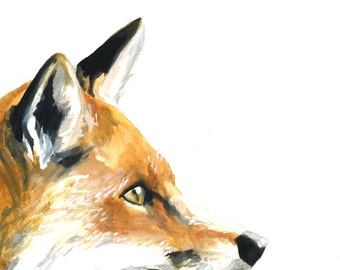 Fox watercolor print, Fox watercolor painting, Fox art print, Fox art, Fox print, Fox painting