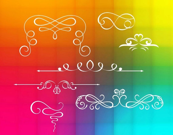 scrolls SVG swirls svg flourish accents Cut File for