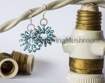 Ruffled vintage cable spiral earrings (large)