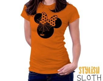 Minnie Mouse Spiderweb Halloween Disney T shirt Women Men Children T shirt
