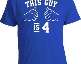 4th Birthday Shirt Fourth Birthday Outfit Bday T Shirt Custom TShirt Gift Ideas For Boys Bodysuit This Guy Is 4 Years Old Boys Tee TGW-183