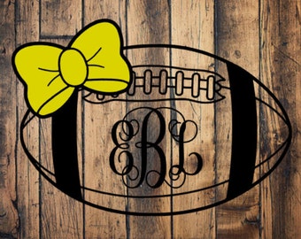 Football with bow SVG & JPG