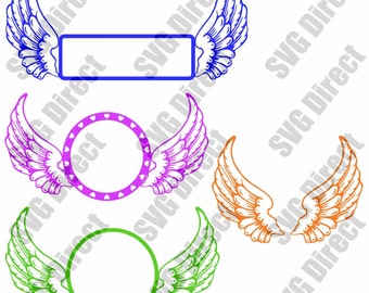 Angel Wings SVG cut file - use with Silhouette Studio & Cricut, Vector Art, Vinyl Digital Cutting Cut Files