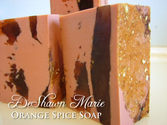 SALE SOAP- Orange Spice Soap, Vegan Soap - Handmade Soap - Fall Soap- Soap Gift, Christmas Gift, Thanksgiving Soap Gift, Father's Day Gift