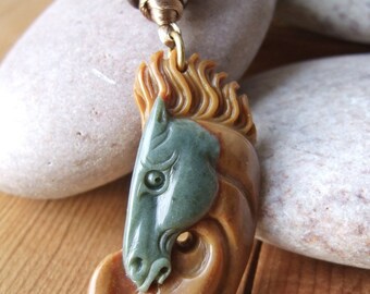 Wild Horses II - Jasper and Lampwork Necklace
