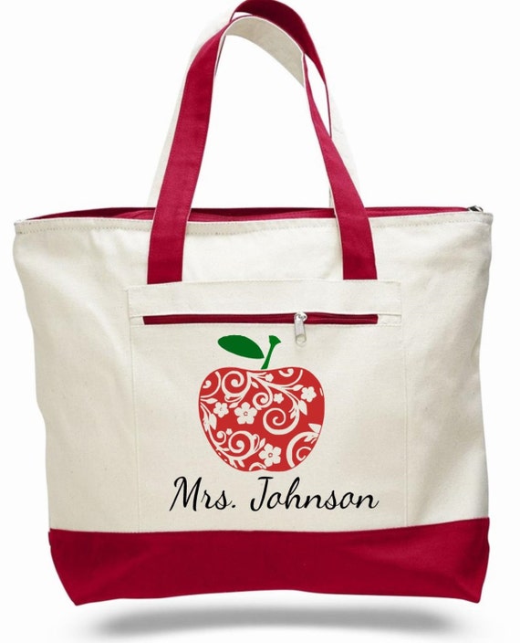 Teacher bag teacher tote apple bag personalized teacher