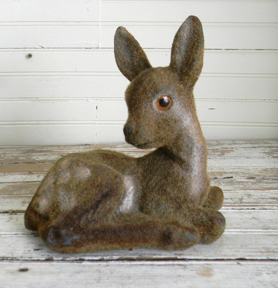 flocked deer figurine