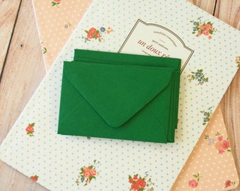 FOREST Green Coloured Mini Envelopes & Note Cards 10pc set