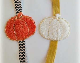Pumpkin Headband...Baby Pumpkin Headband...Pumpkin Headbands...Toddler Pumpkin Headband...Thanksgiving...Halloween