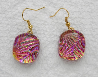DANGLE EARRINGS fused dichroic glass (SYH6)