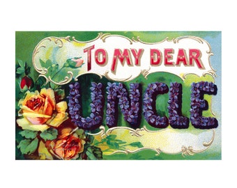Dear Uncle Card | Vintage Style Greeting Card | Birthday Notecard | Thank You Card