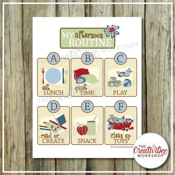 Printable Afternoon Routine Chart by CreativiDeeWorkshop on Etsy
