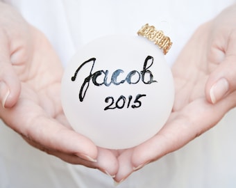 personalized christmas ornament, name date ornaments, custom ornaments, personalized gifts, dated ornaments, date baubles, personalized ball