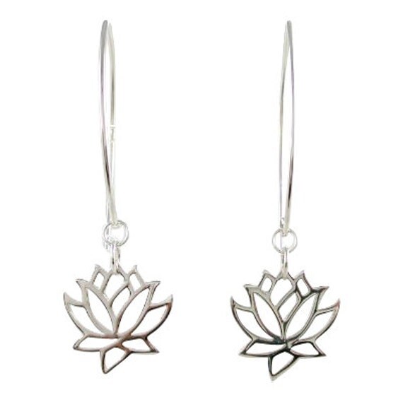 Lotus Dangle Earrings Lotus Earrings Lotus Flower Earrings