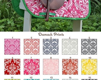 Custom Saddle Pad Damask Print Many Colors - Tapestry // Brocade // Jacquard - MADE TO ORDER