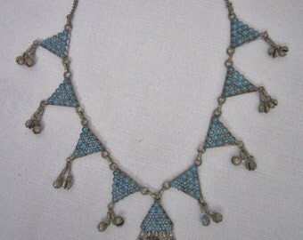 Vintage Tribal Necklace with Turquoise