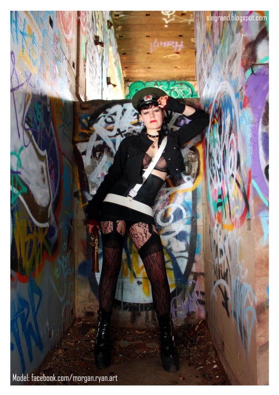 LINGERIE and GRAFFITI modelling PRINT - Goth - Dita Von Teese inspired - Steampunk - Post-Apocalyptic - Military by MorganRyanArt steampunk buy now online