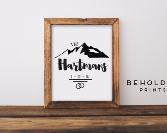 Wedding Gift, Custom Wedding Gift, Newlywed Gift, Shower Gift, Adventure Print, Wedding Sign, Custom Wedding Sign, Anniversary Gift