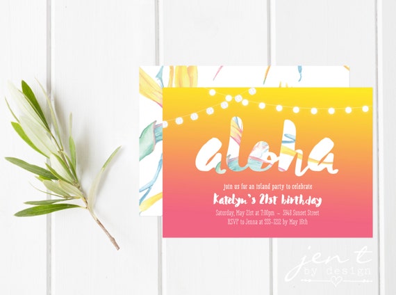 Sunset Aloha Invitations