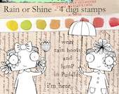 Rain or Shine - quirky and whimsical digi stamp bundle ready for instant download