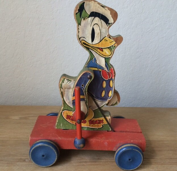 vintage donald duck pull toy