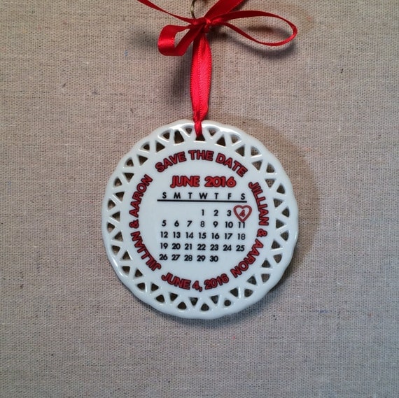 personalized engagement ornament save the date calendar personalized engagement ornament save the date calendar