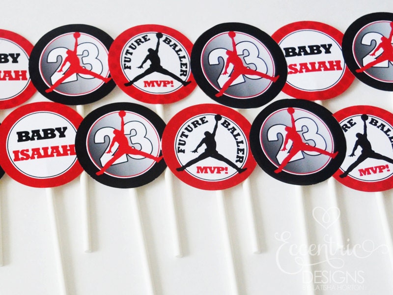 Air Jordan Party Cupcake Toppers You Print Jumpman Party