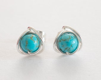 SALE Turquoise Stud Earrings, Turquoise Earrings, Turquoise Earrings Gold, Gifts for Her, Turquoise Jewelery, Boho Earrings, Boho Jewellery